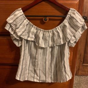 PacSun Striped Off the Shoulder Top Size XL